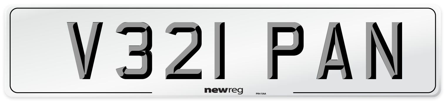 V321 PAN Number Plate from New Reg